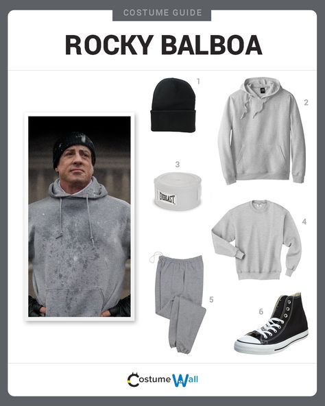 Dress Like Rocky Balboa from the movie, Rocky. See additional costumes and cosplays of Rocky Balboa. Rocky Balboa Birthday Party, Rocky Halloween Costume, Rocky Balboa Costume, Rocky Costume, Adrian Balboa, Rocky Outfits, The Rock Movies, Halloween Costumes Men, Men Halloween Costume