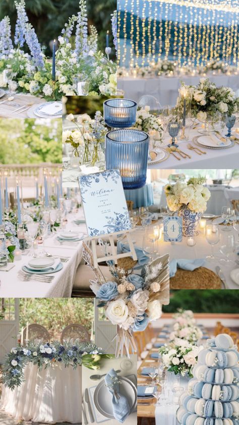 A Greece inspired wedding, Mama Mia moment Greece Inspired Wedding, Mama Mia Wedding, Baby Blue Quinceanera, Coastal Wedding Inspiration, Blue Gold Wedding, Boat Wedding, Light Blue Wedding, Wedding Themes Winter, Blue Themed Wedding