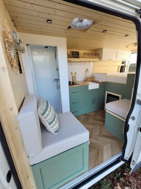 Brand New Professionally Converted Camper | Quirky Campers Converted Camper, Open Plan Layout, T4 Camper, Double Bed With Storage, Camper Bus, Camper Trailer Remodel, Van Storage, Plan Layout, Van Conversion Interior