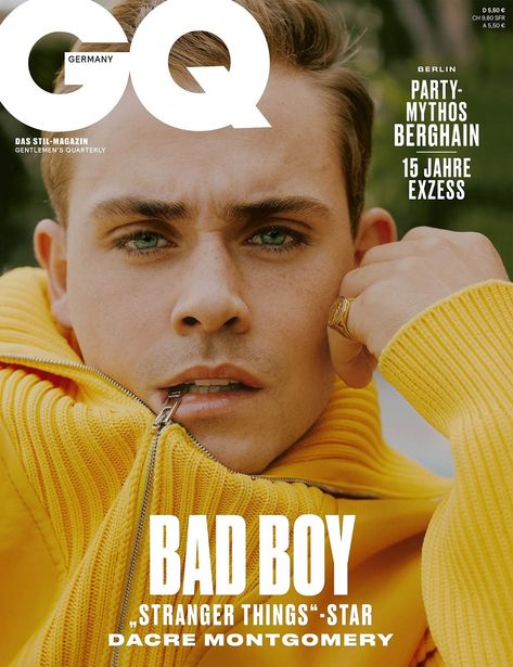 #dacremontgomery #fashion #mensfashion #photography #gq #magazine #cover #strangerthings #fashionphotography Gq Magazine Covers, Magazine Cover Ideas, Magazine Design Cover, Magazine Front Cover, Dacre Montgomery, Book And Magazine Design, Cover Boy, Australian Actors, Fashion Magazine Cover