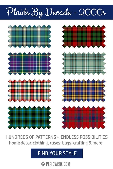 Traditional plaid pattern from the 2000s, arranged chronologically. Acnh Tartan Pattern, Types Of Plaid, Types Of Plaid Patterns, Plaid Pattern Drawing, Tartan Plaid Scotclans Clan Shop, Tartan Background, The 2000s, Patchwork Quilt Patterns, Shirt Fabric