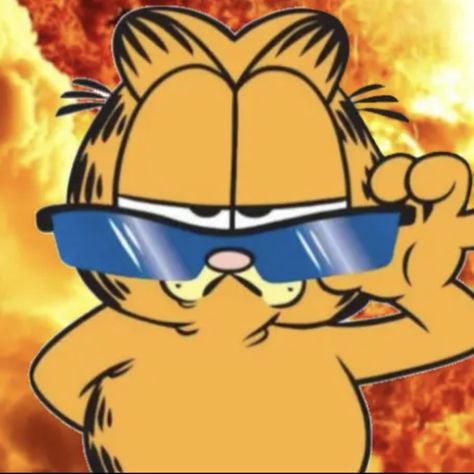 Garfield With Sunglasses, Garfield Sunglasses, Garfield Makeup, Garfield Pfp, Garfield Jon, Garfield Images, Character Drawings, Big Mouth, Pookie Wookie