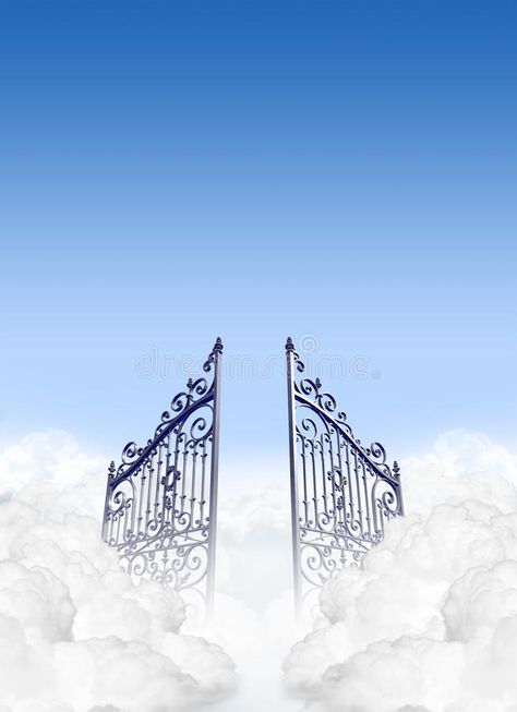 Gates To Heaven, Stairs To Heaven Tattoo, Gates Of Heaven Tattoo, Stairway To Heaven Tattoo, Cemetery Gates, Heaven Images, Heaven Pictures, Heaven Painting, Heaven Wallpaper