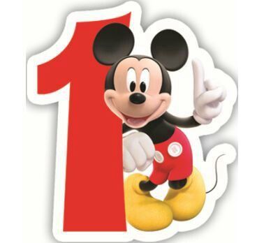 1 Shaped Birthday Cake, Mickey Mouse Candle, Shaped Birthday Cake, Mickey Birthday Cakes, Happy Birthday Mickey Mouse, Mickey Mouse Printables, Cardboard Animals, Mickey Mouse Decorations, Mickey Mouse First Birthday