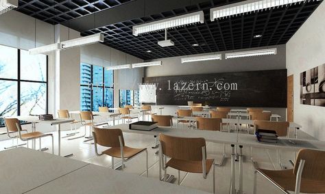 Industrial Classroom, Modern Industrial Interior Design, University Interior Design, Academy Design, Education Design Interior, Classroom Interior, Modern Industrial Interior, Kl Malaysia, College Architecture