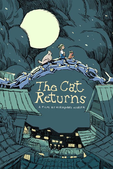 Studio Ghibli Poster, Studio Ghibli Fanart, The Cat Returns, Ghibli Artwork, I Love Cinema, Studio Ghibli Movies, Studio Ghibli Art, Ghibli Art, Ghibli Movies