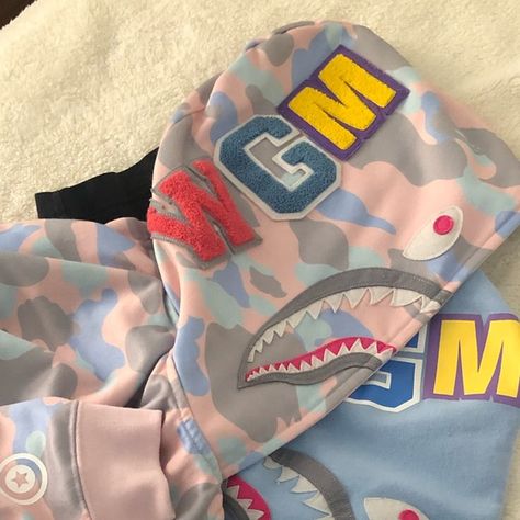 Bape hoodie rare authentic 💕 2 in 1 hoodie Bape Hoodie Aesthetic, Bapesta Hoodie, Bape Drip, Grey Bape Hoodie, Blue Bape Hoodie, Bape Bag, Bape Clothing, Bape Jacket, Hoodies Y2k