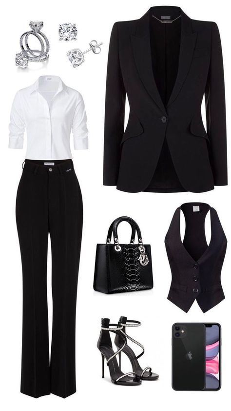 Female Manager Outfit, Female Ceo Aesthetic Fashion, Luxury Office Outfits Women, Office Outfits Polyvore, Cosmetologist Outfit Professional, Mafia Boss Outfit Woman, Mafia Attire Women, Mafia Woman Outfits, Powerful Outfits Women