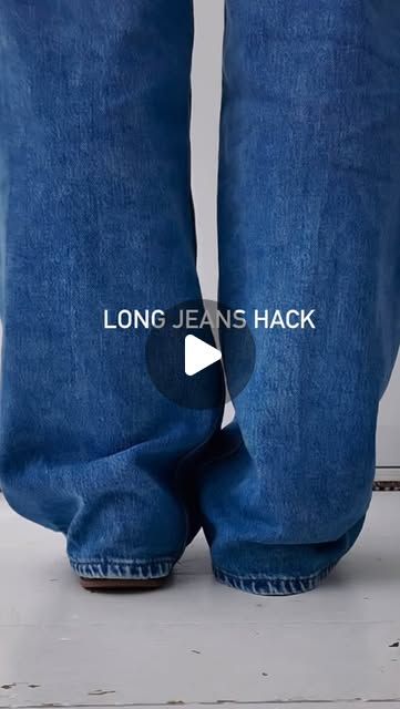 Claire Hall on Instagram: "Long jeans safety pin hack 📌

Shorten your wide/baggy jeans and stop them from getting dirty & soggy with this simple hack:

1) Create a fold on the back of the jeans - as much as you need to lift the fabric off the floor
2) Fasten with 2-3 safety pins (on the inside)

This works a treat and still retains that baggy look from the front 🙌

Have you tried this hack before?

#jeanshack #safetypinhack #longjeanshack #nomoresoggybottoms #widelegjeans #denimtrend #baggyjeans #denimstyling #clairehallstyletips #clairehallstyle" Long Jeans Hack, Shorten Jeans, Safety Pins, Long Jeans, Denim Trends, Simple Tricks, Safety Pin, Baggy Jeans, You Tried