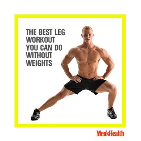 The largest muscles in your body are in your legs, so you want to work them hard. But you don’t always need a heavy barbell or pair of dumbbells to truly make leg day worth it. Your body weight and some serious willpower can get the job done, too. #workout #fitness #exercise #bodyweight #legs http://www.menshealth.com/fitness/best-leg-workout-you-can-do-without-weights?cid=soc_pinterest_content-fitness_july14_legworkoutwithoutweights Leg Workouts Without Weights, Legs Training, Leg Workouts For Men, Tactical Athlete, Workout Instructions, Best Leg Workout, Leg Workout At Home, Male Fitness, Leg Workouts