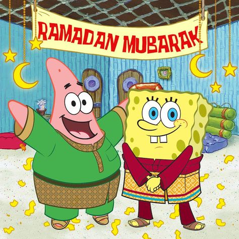 NickALive!: Muslims Applaud SpongeBob SquarePants for Recognizing Ramadan Spongebob Patrick, Pretty Meme, Clean Memes, True Memes, Patrick Star, Famous Cartoons, Idul Fitri, Ramadan Mubarak, Me Too Meme