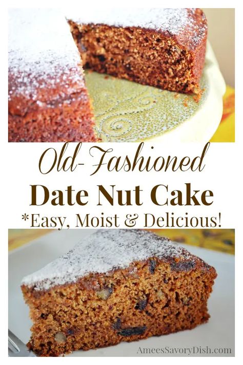 Oatmeal Date Bars, Recipes Using Dates, Date Nut Cake, Moist Date Cake Recipe, Date Recipes Desserts, Dates Recipes, Final Cake, Lo Shu, Gf Treats