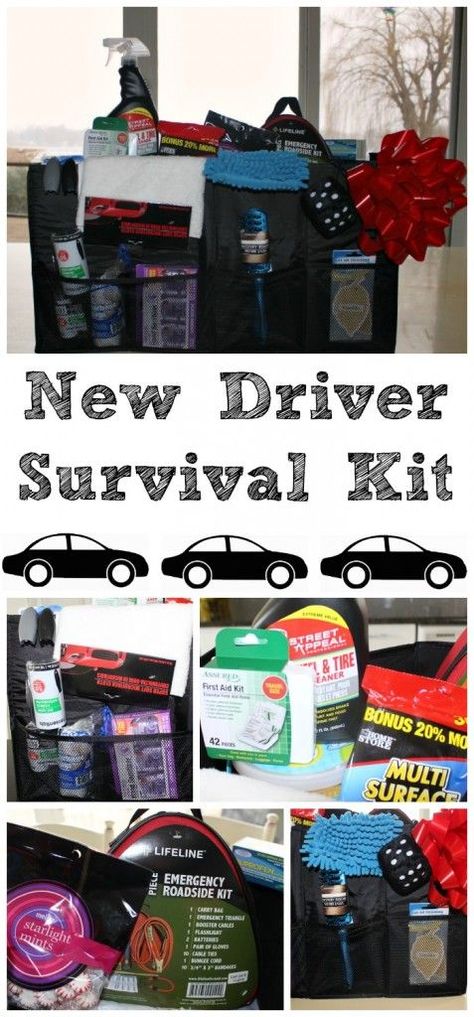 New driver survival - a great DIY gift for your new driver!! Perfect for a sweet sixteen gift! New Driver Survival Kit, Girl Survival Kits, Boy 16th Birthday, Sweet Sixteen Gifts, Teen Fun, Sweet 16 Gifts, Survival Kits, New Driver, 16th Birthday Gifts