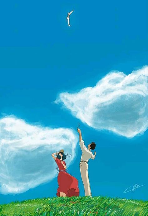 The Wind Rises// by http://kenobi-wan.deviantart.com/art/Le-Vent-Se-Leve-Kaze-Tachinu-The-Wind-Rises-431337871 Mononoke Anime, The Wind Rises, Studio Ghilbi, Studio Ghibli Background, Personajes Studio Ghibli, Wind Rises, Film Anime, Ghibli Artwork, Studio Ghibli Movies