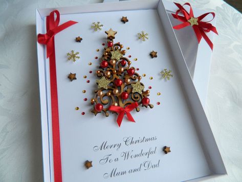 Handmade Christmas Tree Card Ideas Luxury Christmas Cards, Wooden Christmas Eve Box, Christmas Card Images, Christmas Tree Gift Tags, Christmas Card Ideas, Handmade Christmas Cards, Handmade Christmas Card, Homemade Christmas Cards, Handmade Christmas Tree