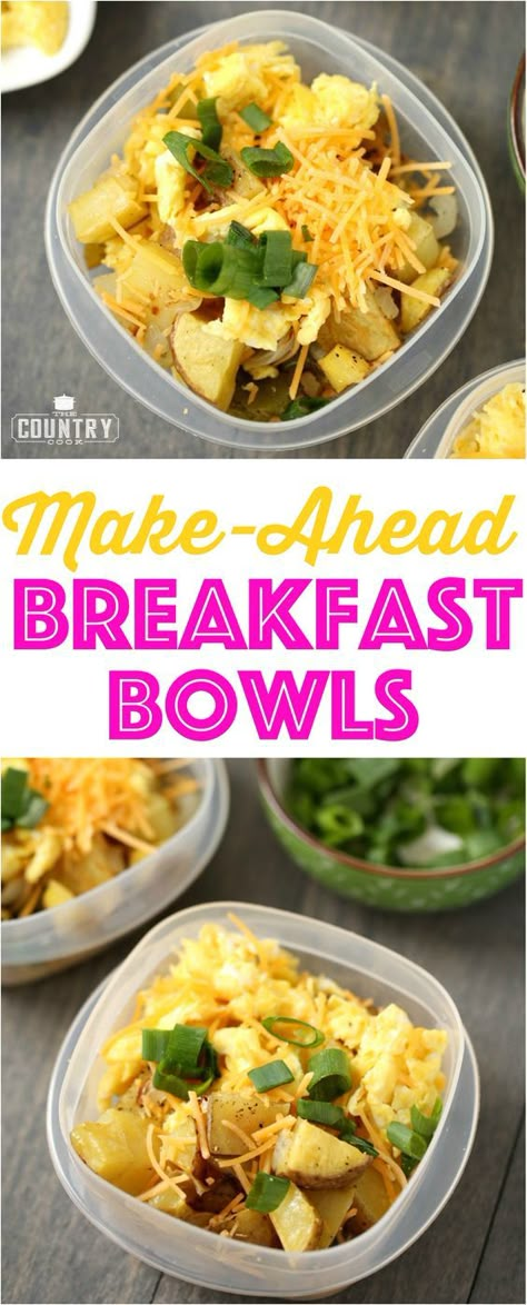 Make Ahead Breakfast Bowls, Breakfast Bowls Recipe, Healthy Breakfast Bowls, Uc Davis, Country Cook, The Country Cook, Breakfast Bowl, Country Cooking, Breakfast On The Go