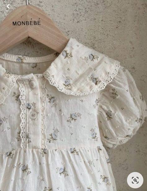 Phone Mirror Selfie, Korean Baby, Vintage Baby Clothes, Lace Trims, Floral Romper