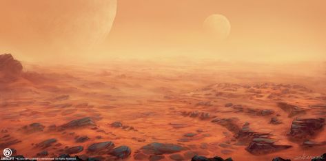 Mars Concept Art, Fictional Planets, Mars Art, Egypt Concept Art, Mars Planet, Star Wars Planets, Sci Fi Landscape, Sf Art, Space Cowboy