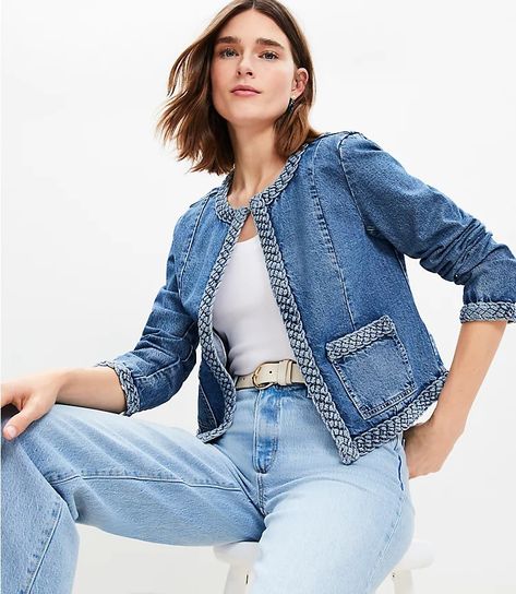 White Jeans Summer, Braided Denim, Fall Workwear, Denim Essentials, Social Dresses, Summer Capsule Wardrobe, Petite Jacket, Petite Tops, Girls Denim