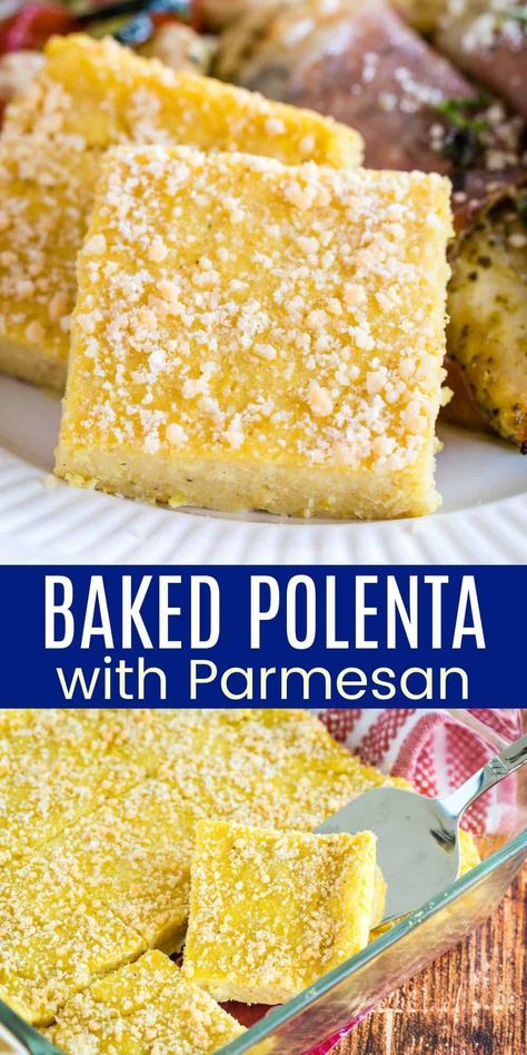 Baked Polenta Recipes, Gluten Free Side Dish, Gluten Free Side, Cheese Polenta, Gluten Free Recipes Side Dishes, Polenta Recipe, Baked Polenta, How To Cook Polenta, Polenta Cakes