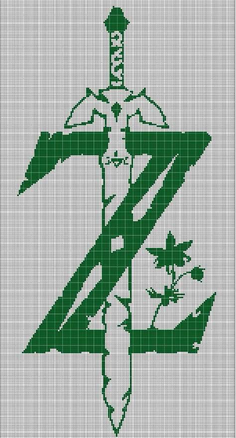 Tapestry Cross Stitch Patterns, Fern Pixel Art, Legend Of Zelda Symbols, Zelda Symbols, Legend Of Zelda Pixel Art, One Piece Cross Stitch Pattern, One Piece Cross Stitch, Nerdy Cross Stitch Patterns Free, Legend Of Zelda Pixel Art Grid