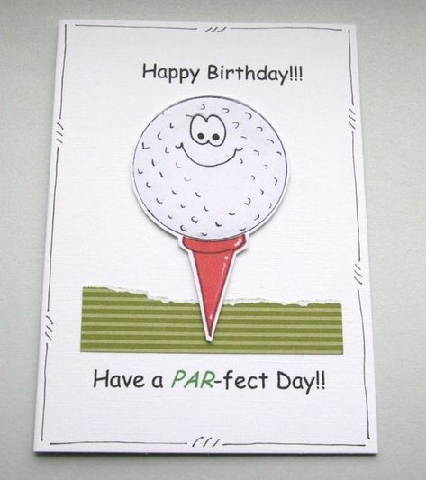 Men's Birthday, Golf Birthday Cards, Golf Cards, Mens Birthday, Male Birthday, Homemade Birthday Cards, Golf Birthday, Masculine Birthday Cards, Bday Cards