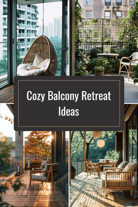 Discover 19+ ideas to transform your balcony into a cozy retreat. From relaxing with a cozy egg chair to adding a touch of elegance with modern decor, create your perfect outdoor oasis. Embrace coziness with lush greenery and wooden elements, making your balcony a peaceful sanctuary away from it all. Minimal Balcony, Zen Balcony, Cozy Balcony Ideas, Outdoor Balcony Ideas, Balcony Interior, Small Apartment Balcony Ideas, Cozy Balcony, Cozy Backyard, Comfy Seating