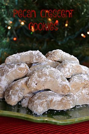 Pecan Crescent Cookies Pecan Crescent Cookies, Crescent Cookies, C Is For Cookie, Perfect Cookie, Recipes Cookies, Köstliche Desserts, Holiday Cookie, Christmas Cooking, Cookie Exchange