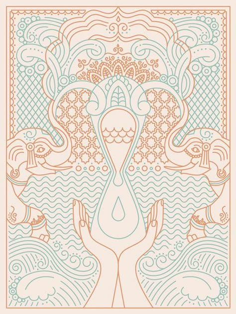 Designspiration Charity Water, India Pattern, 달력 디자인, Indian Illustration, India Inspired, Graphisches Design, India Design, Symmetry Art, 카드 디자인