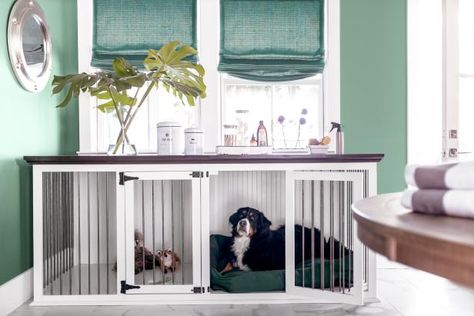 In an expansive multipurpose space like this one, there’s plenty of room to create a personalized retreat for the family pet. Double the size of most dog crates and outfitted with a plush bed, this toy-filled nook could be the best seat in the house. Laundry Room/mudroom, New Home Essentials, Tiny Laundry Rooms, Laundry Room Pictures, Hgtv Dream Home, Black And White Tiles, Small Laundry Rooms, Dog Shower, Multipurpose Room