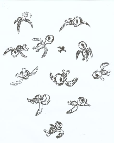 18 Pieces of Finding Nemo Concept Art You've Never Seen | Oh My Disney Finding Nemo Turtle, Movie Concept Art, Turtle Tattoo Designs, Turtle Tattoo, Easy Art Projects, Disney Concept Art, Disney Sketches, Arte Sketchbook, Disney Tattoos