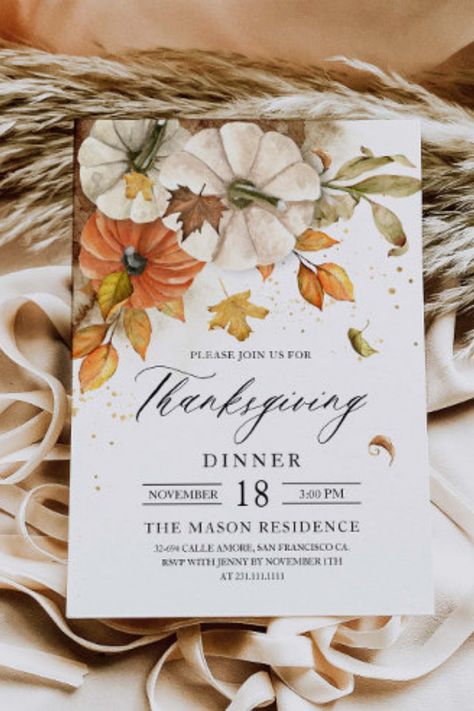 Friendsgiving Potluck Invitations, Potluck Invitation, Lunch Invitation, Thanksgiving Invitation Template, Thanksgiving Invite, Pumpkin Invitation, Rustic Thanksgiving, Rustic Pumpkin, Pumpkin Thanksgiving