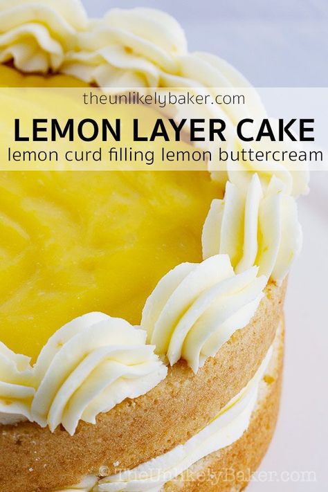 Curd Cake Filling, Lemon Cake With Lemon Curd, Cake With Lemon Curd Filling, Lemon Layer Cake, Cake With Lemon Curd, Curd Cake, Lemon Curd Cake, Lemon Layer Cakes, Curd Filling