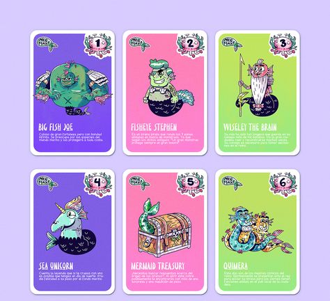 Make A Monster, Trading Card Ideas, Marine World, 21 Cards, Game Card Design, Cards Poker, Board Game Design, Playing Cards Design, 카드 디자인