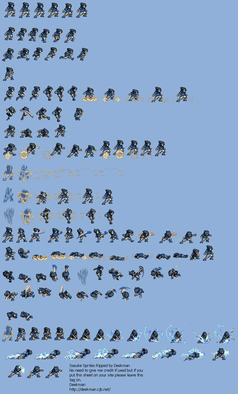 Game Boy Advance - Naruto: Ninja Council 2 - Sasuke - The Spriters Resource Naruto Sprite Sheet, Pixel Jump Animation, 2d Pixel Character Sprite, Pixel Character Sprite Sheet, Pixel Art Sprite Sheet, Character Sprite Sheet, Alvida One Piece, Sprite Animation, Jump Animation