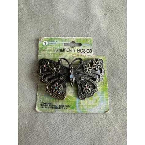 Vintage Large Ornate Butterfly Hair Barrette- Bronze-Tone & Pastel Lucite 3" Y2k Hair Clip Dead Stock Never Used Color: Bronze, Pink, Blue, Green Size: 3 X 2 Made Of: Bronze-Tone Metal, Lucite Style: Figural 90s 2000s Y2k Hair, Color Bronze, Butterfly Hair, 90s 2000s, Hair Barrettes, Vintage Accessories, Hair Clip, Vintage Black, Pink Blue