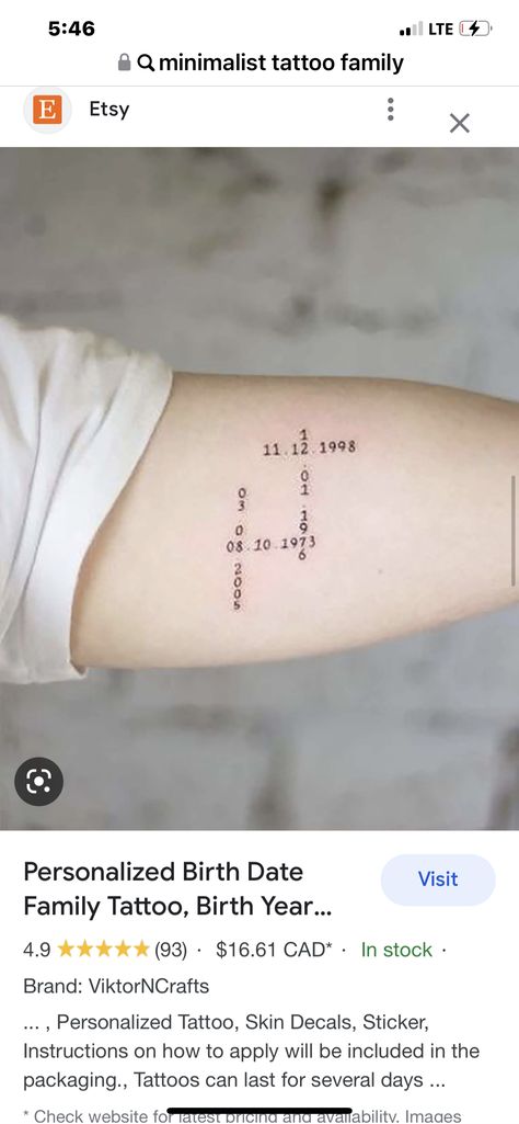 Family Year Tattoo, Year Tattoo, Makeup Clothes, Family Tattoos, Birth Year, Minimalist Tattoo, Cute Tattoos, Art Tattoo, How To Apply