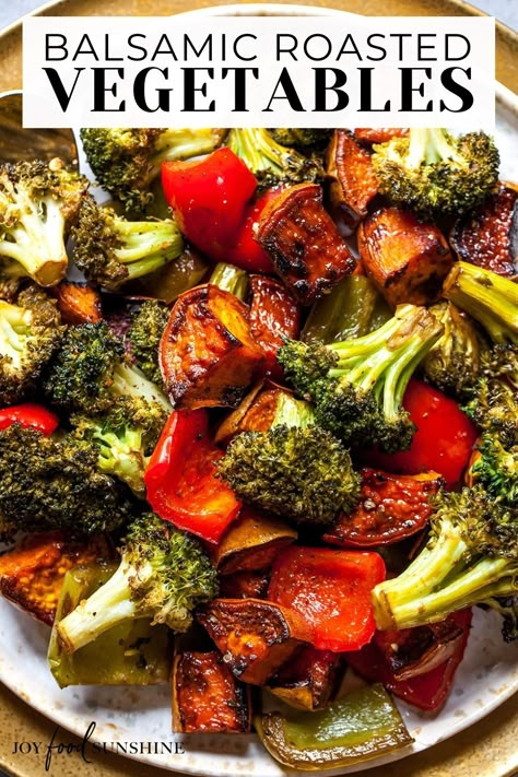 Balsamic Veggies, Roasted Vegetables Balsamic, Balsamic Roasted Vegetables, Grain Sides, Best Roasted Vegetables, Balsamic Vegetables, Roasted Salad, Roasted Vegetables Recipe, Glazed Vegetables