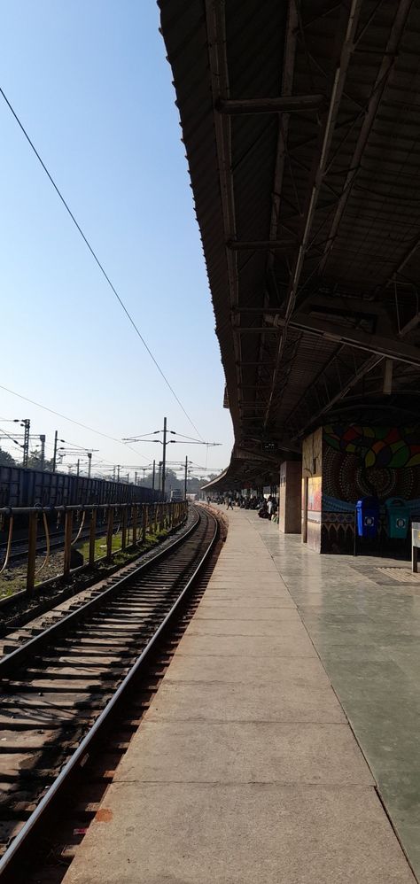 Bhopal railway station Bhopal Railway Station, Indian Railway Train, Girl Shadow, Indian Railways, Aesthetic Videos For Edits Love, Varanasi, Anime Scenery Wallpaper, Railway Station, Aesthetic Videos