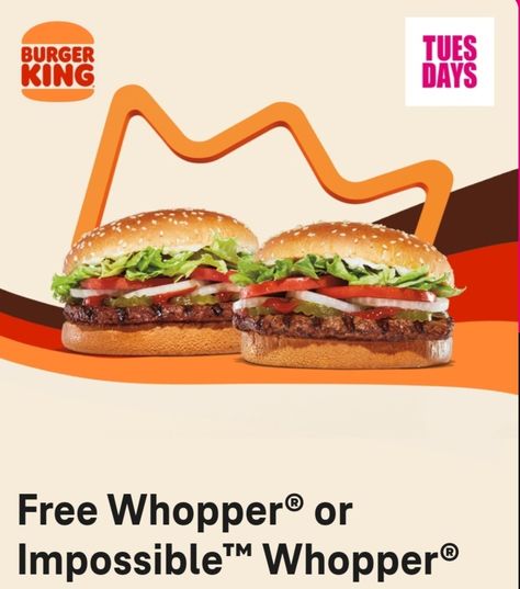 FREE Whopper Or Impossible Whopper @ Burger King, Discounts & More For T-Mobile & Sprint Customers! FREE WHOPPER OR IMPOSSIBLE WHOPPER OFFER- SAVE & REDEEM WITHIN T-MOBILE TUESDAYS BY 8/6/24 @ 4:59AM ET TO RECEIVE A UNIQUE CODE VALID FOR A FREE WHOPPER OR IMPOSSIBLE WHOPPER & EARN 100 CROWNS FROM BK ROYAL PERKS PROGRAM WHEN YOU SPEND $3+ AT PARTICIPATING U.S. #Discounts&ampMoreForTMobile&ampSprintCustomers #FREEWhopperOrImpossibleWhopper@BurgerKing https://mwfreebies.com/2024/07/30/free-wh... Whopper Burger King, Impossible Whopper, Impossible Burger, Chicken Quesadillas, Just For Men, Kings Day, T Mobile, Taco Bell, Burger King