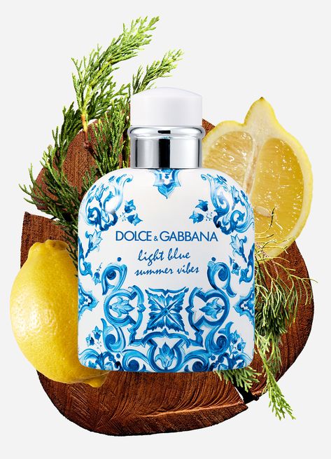 Dolce&Gabbana Light Blue Summer Vibes is a limited edition that reinvents two iconic fragrances and wrapping them in the distinctive majolica print Dolce And Gabbana Light Blue Summer Vibes, Mens Perfume, Dolce And Gabbana Perfume, Majolica Print, Blue Perfume, Perfume Design, Luxury Perfume, Light Summer, New Fragrances