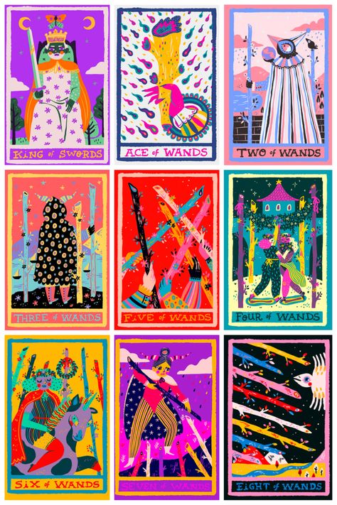 Tarot Card Illustration, Tarot Card Design, Color Theory Art, Art Trading Cards, Playing Cards Design, Tarot Cards Art, Tarot Art, Comic Panels, Tarot Deck