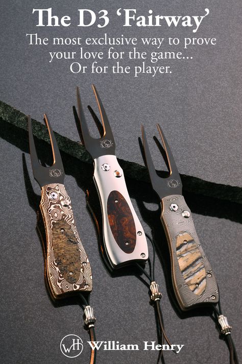 Quite simply the coolest #golf divot tool in the world. Divot Tool Golf, Forging Projects, Divot Tools, Divot Tool, William Henry, Style For Men, Pocket Knives, Jewelry And Accessories, Luxury Gifts