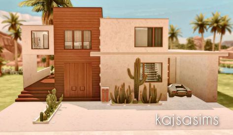 Bloxburg Desert House, Modern Desert Home Exterior, Sims 4 Desert House, Desert House Exterior, Desert Modern House, Desert Home Exterior, Modern Desert Home, Desert Luxury, Oasis Springs