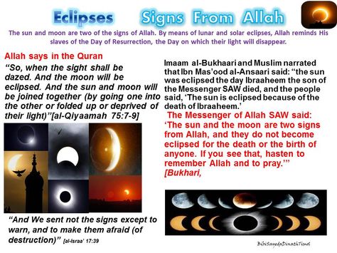 eclipse... Islam ..Muslim Eclipse Prayer, New Moon And Solar Eclipse, Solar Eclips, New Moon Solar Eclipse, Lunar Eclipse Today, Full Moon Lunar Eclipse Affirmations, Solar And Lunar Eclipse, Partial Solar Eclipse, Prophet Muhammad Quotes