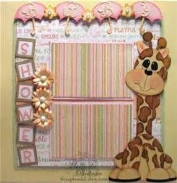 Baby Shower Scrapbook, Baby Scrapbook Layouts, Baby Scrapbook Ideas, Baby Scrapbook Pages, Scrapbooking Layouts Baby, Baby Shower Giraffe, Baby Layouts, Baby Boy Scrapbook