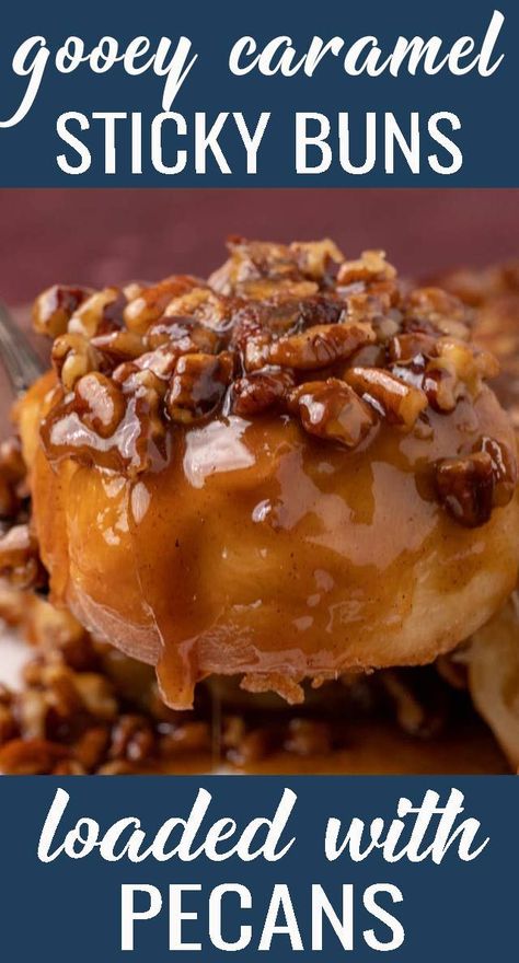 The BEST Homemade Caramel Pecan Sticky Buns Cindy's Cinnamon Rolls Copycat, Banana Sticky Buns, Pecan Rolls Recipe, Easy Sticky Bun Recipe, Caramel Pecan Sticky Buns, Sticky Buns Recipe, Bread Recepies, Easy Sticky Buns, Caramel Sticky Buns