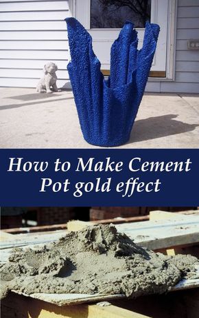 Landscape Timber Crafts, Diy Cement Planters, Cement Vase, Pots Diy, Cement Flower Pots, Cement Diy, Concrete Diy Projects, Cement Art, Gold Effect