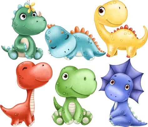 Margaritanikifprova | Freepik Dino Clipart, Dinosaurs Clipart, Dinosaur Template, Dinosaur Images, Reborn Nursery, Childrens Wall Stickers, Baby Dino, Dino Birthday, Nursery Wall Stickers