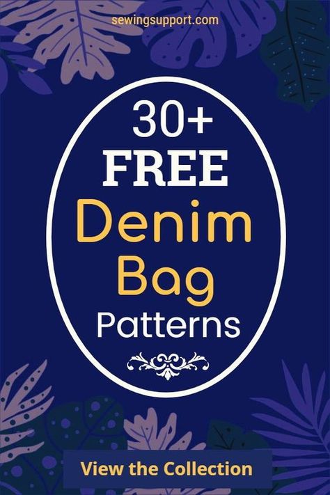 FREE Denim Bag Patterns | Sew Denim Bags from old Jeans (Free Sewing Patterns) #jeansbagdiyideas #jeansbagdiyeasy #jeansbagdiypattern Denim Handbags Free Pattern, Bag From Jeans, Jeans Bag Diy, Sew Denim, Denim Bags From Jeans, Bag From Old Jeans, Blue Jean Purses, Denim Bag Patterns, Denim Bag Diy